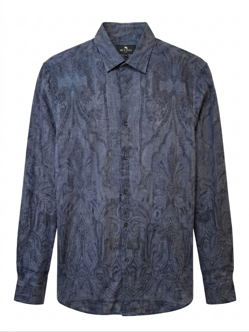 MEN'S - ETRO MILANO Blue Tonal Paisley Long Sleeve Shirt Button Down Italy